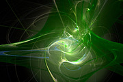 Colorful green curves abstract 3d background