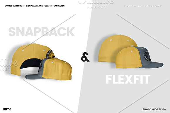 Flat Peak Cap Photoshop Template in Product Mockups - product preview 3