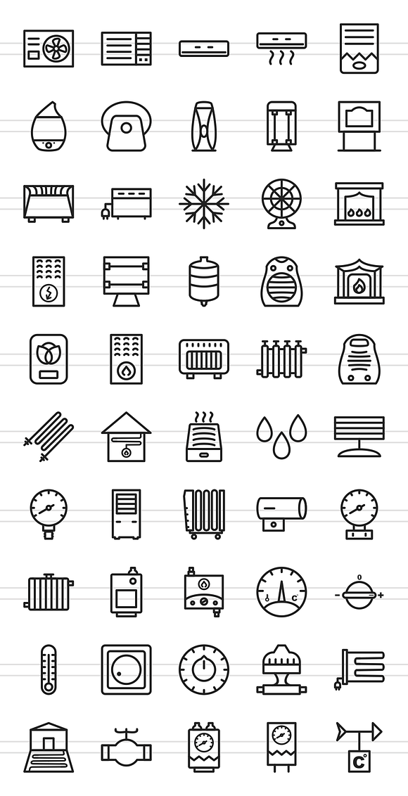 50 Climatic Line Icons in Graphics - product preview 1