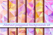 Abstract polygonal backgrounds set