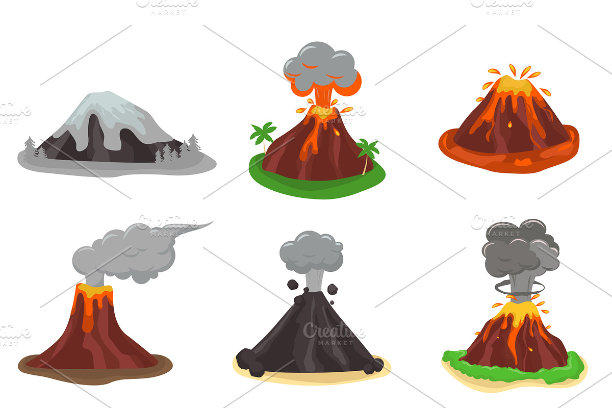Volcano magma nature blowing in Illustrations - product preview 8