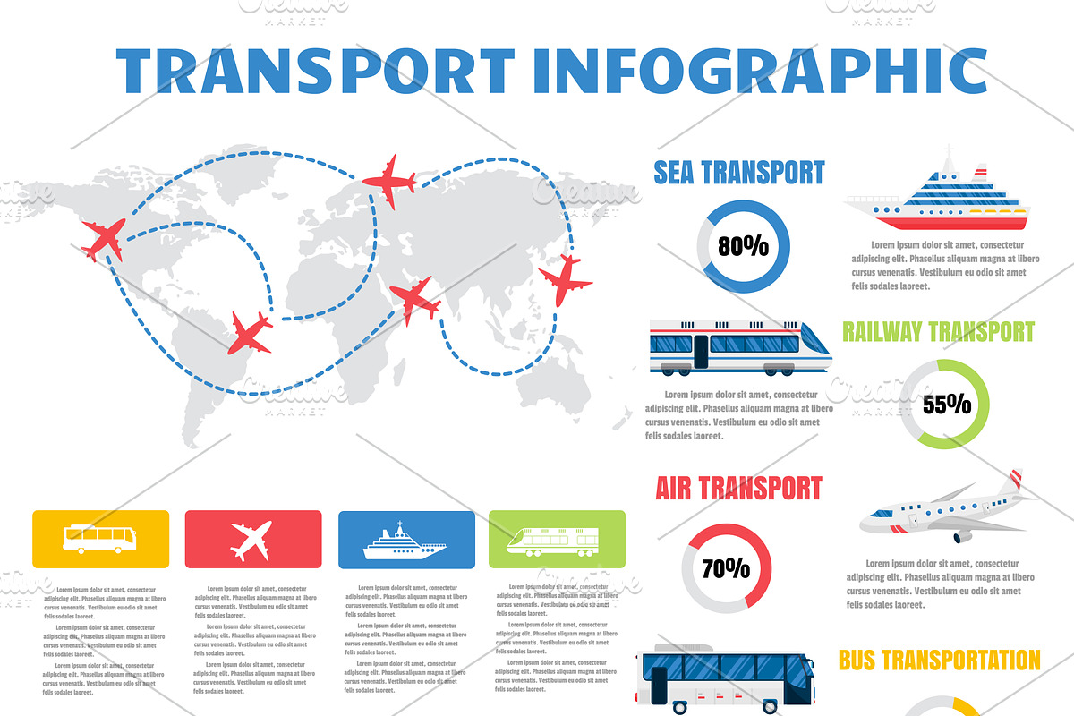 Transport infographic vector set in Illustrations - product preview 8
