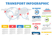 Transport infographic vector set