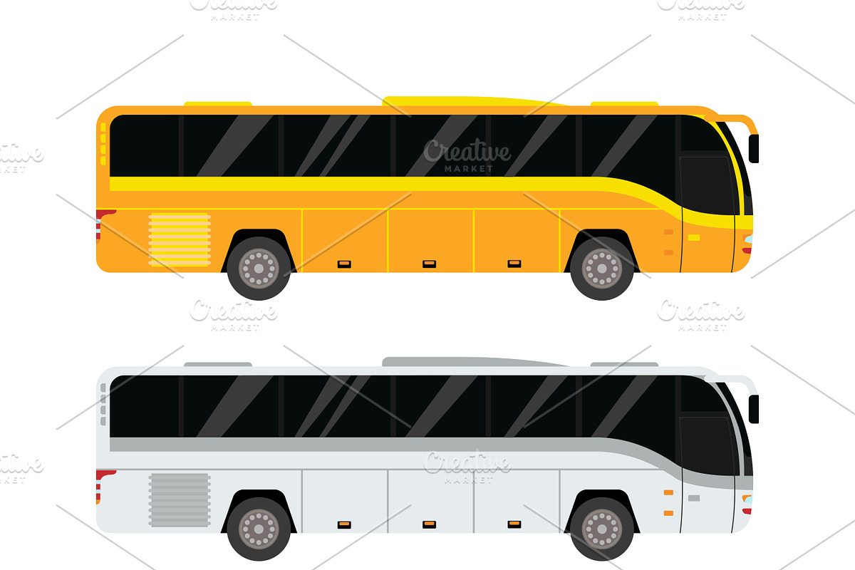 City public bus vector set in Illustrations - product preview 8