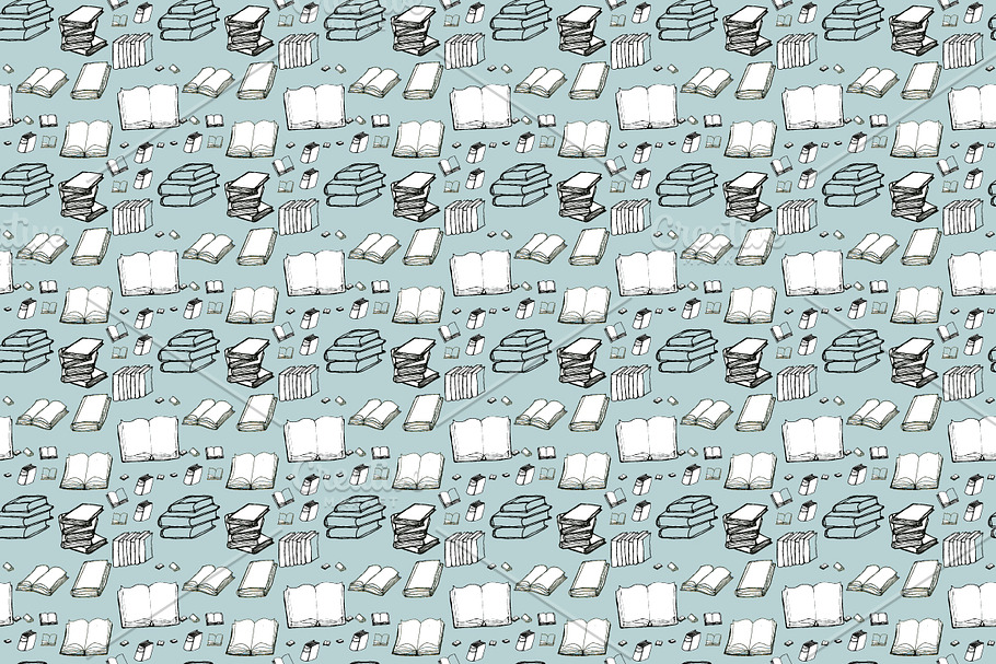 Seamless pattern with books in Patterns - product preview 8