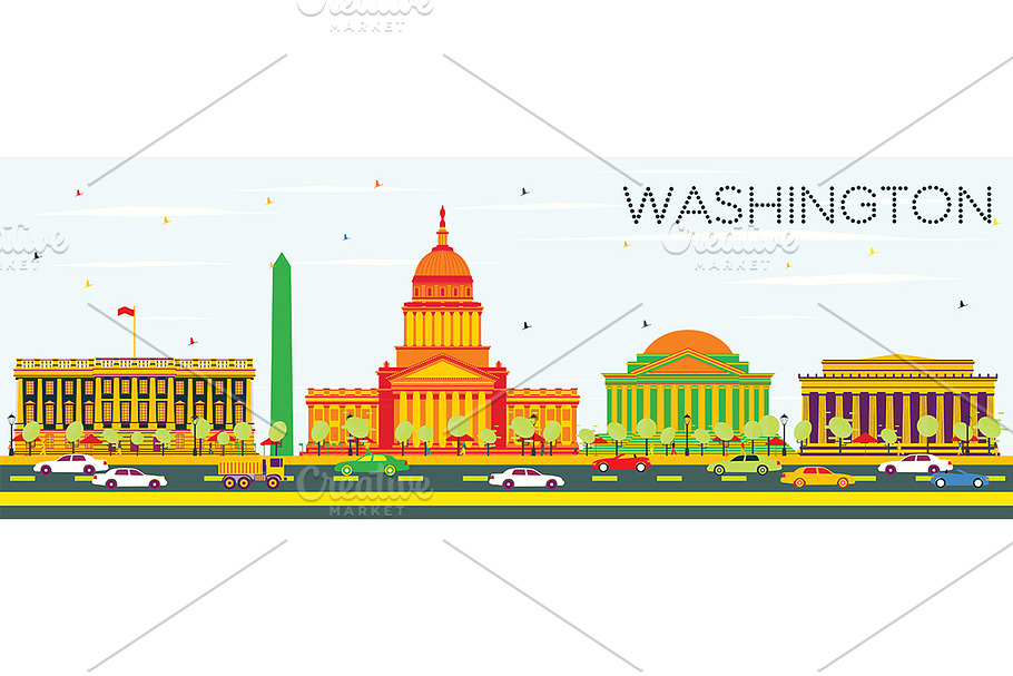 Washington DC Skyline in Illustrations - product preview 8