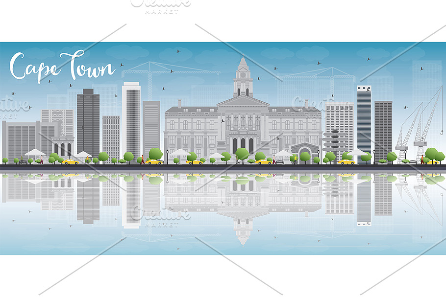 Cape town skyline in Illustrations - product preview 8