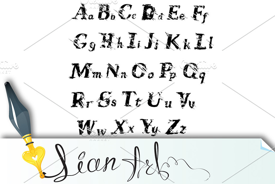 ABC - grunge typewriter letters in Illustrations - product preview 8