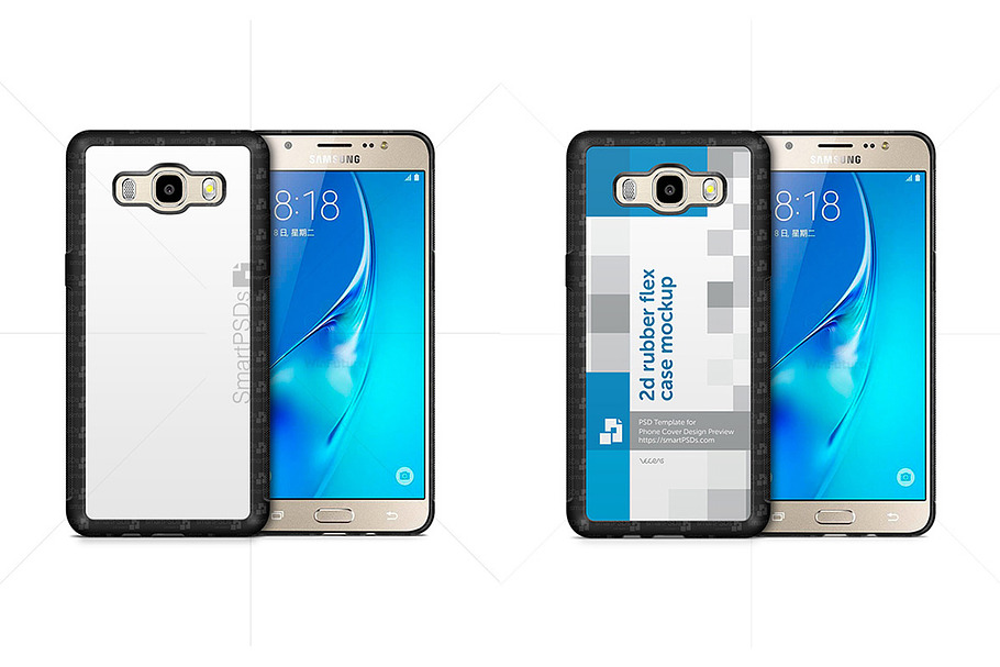 Galaxy J5 2016 2d Rubber Phone Case in Product Mockups - product preview 8
