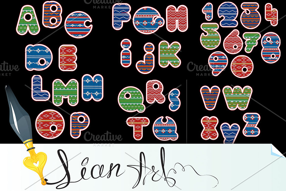 ABS - knitted letters and numerals in Illustrations - product preview 8