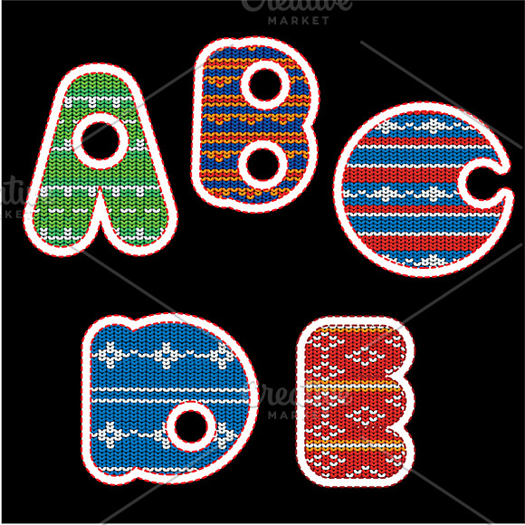 ABS - knitted letters and numerals in Illustrations - product preview 1