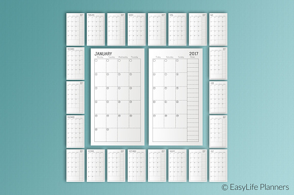2017 Planner Personal Size Inserts in Stationery Templates - product preview 1
