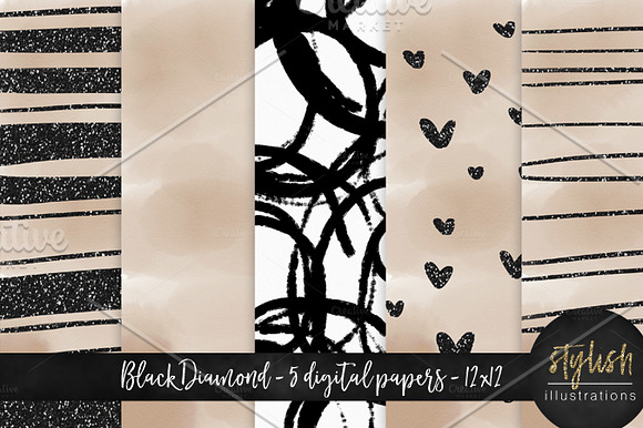 Black Diamond Digital Paper in Illustrations - product preview 2