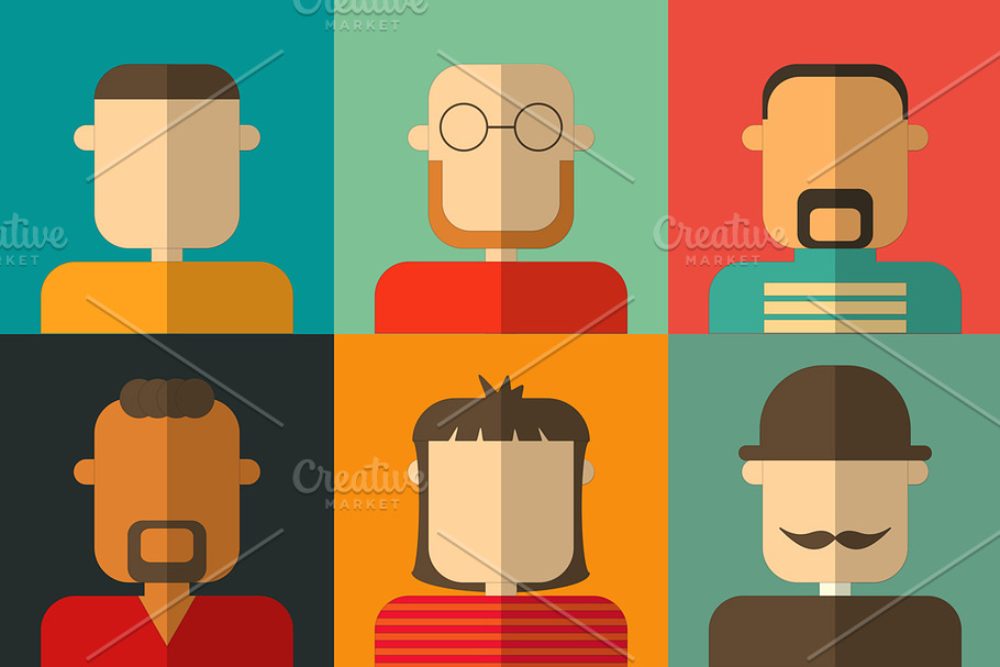 People Flat Icons in Illustrations - product preview 8