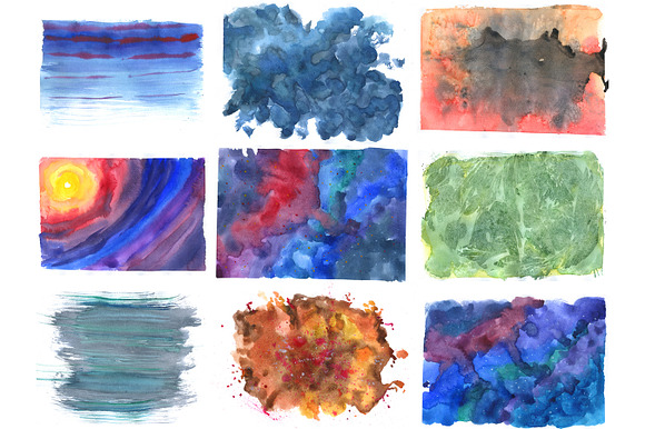 Dark and deep watercolor pattern set in Textures - product preview 1