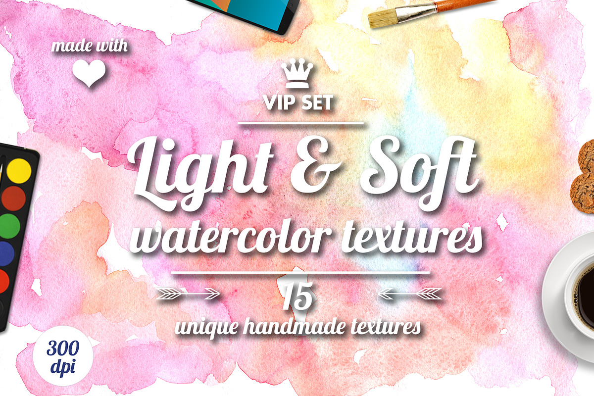 Light and soft watercolor textures in Textures - product preview 8