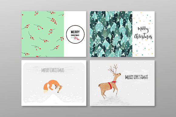 Christmas cards | vector & raster in Postcard Templates - product preview 1