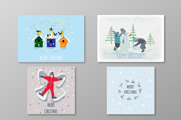 Christmas cards | vector & raster in Postcard Templates - product preview 2