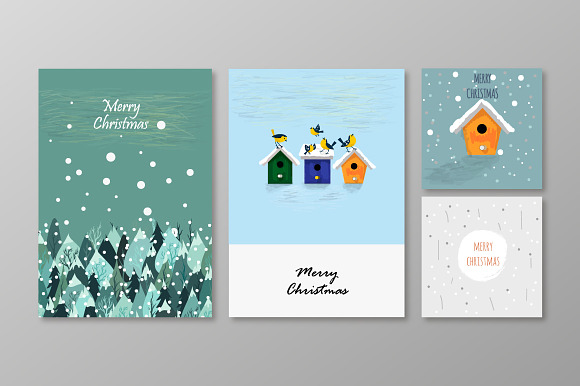 Christmas cards | vector & raster in Postcard Templates - product preview 3
