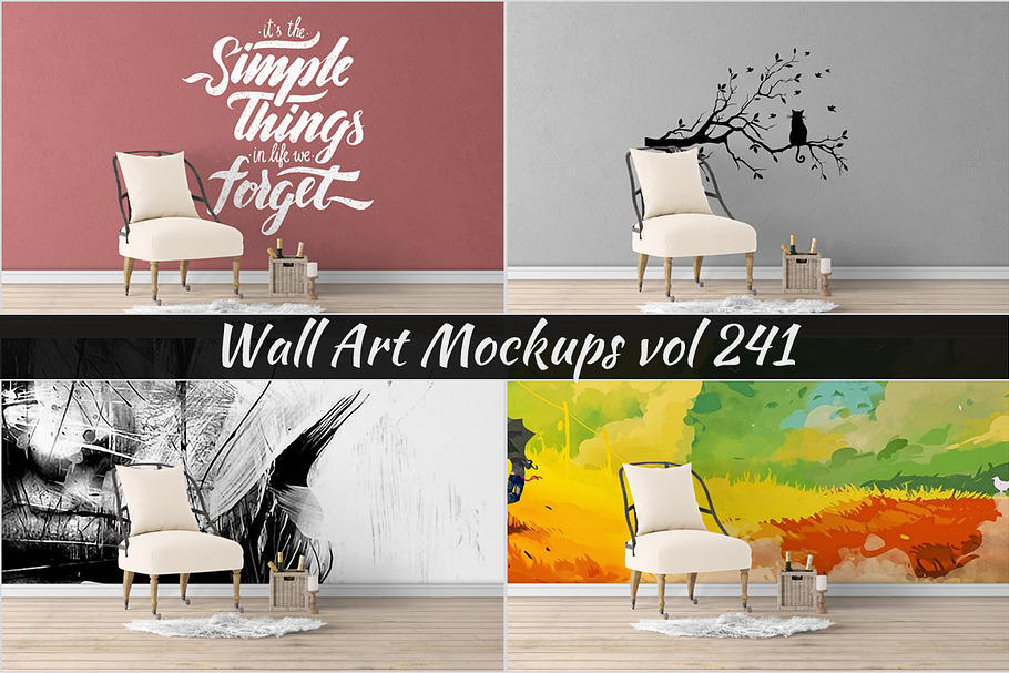 Wall Mockup - Sticker Mockup Vol 241 in Print Mockups - product preview 8
