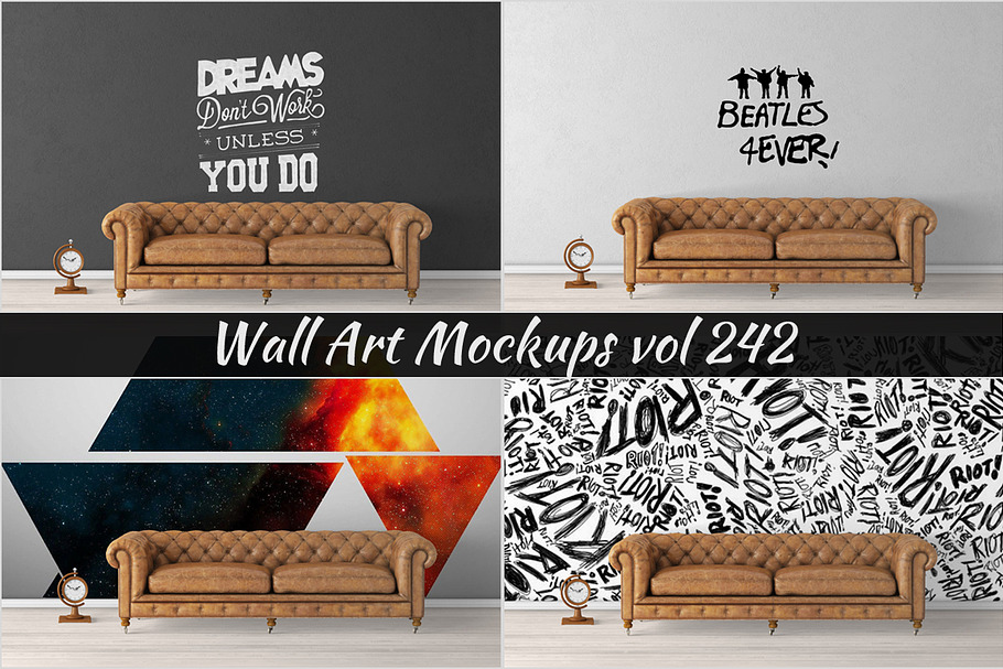 Wall Mockup - Sticker Mockup Vol 242 in Print Mockups - product preview 8