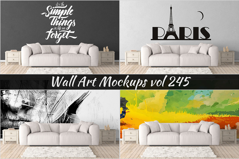Wall Mockup - Sticker Mockup Vol 245 in Print Mockups - product preview 8