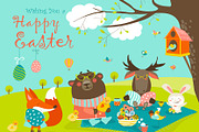 Animals celebrating Easter