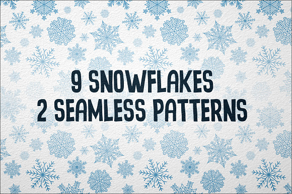 9 Snowflakes in Patterns - product preview 1