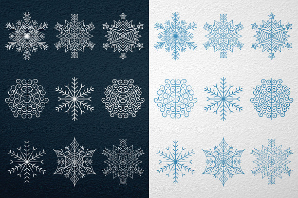 9 Snowflakes in Patterns - product preview 2