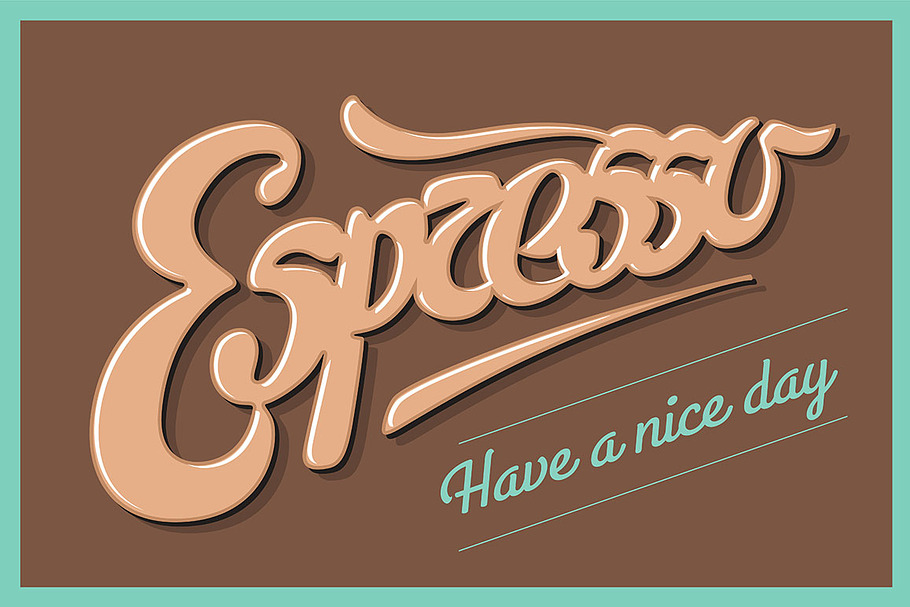 Hand drawn lettering Espresso in Illustrations - product preview 8