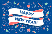Happy New Year. Greeting card