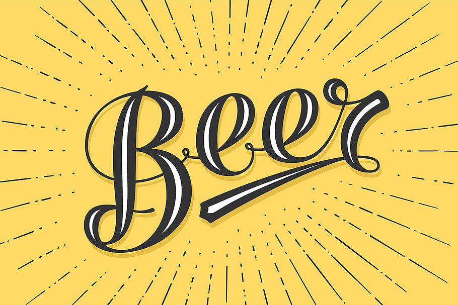 Hand drawn lettering Beer in Illustrations - product preview 8