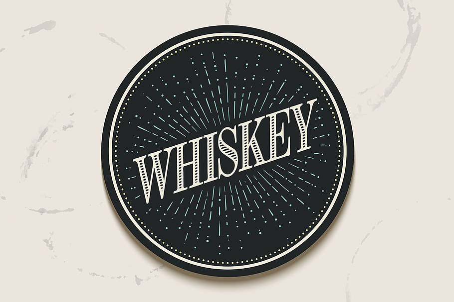 Beverage coaster for Whiskey in Illustrations - product preview 8