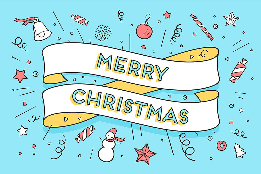 Merry Christmas. Greeting card in Illustrations - product preview 8