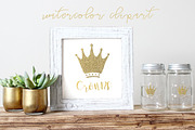 Crowns watercolor clipart