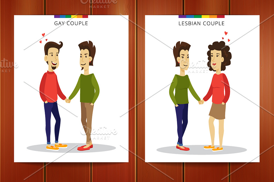 Gay & Lesbian Couples in Illustrations - product preview 8