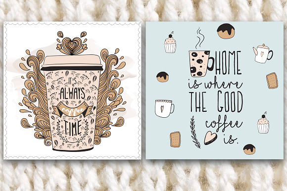 Coffee doodle set in Illustrations - product preview 1