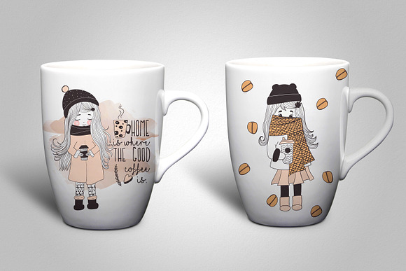 Coffee doodle set in Illustrations - product preview 3