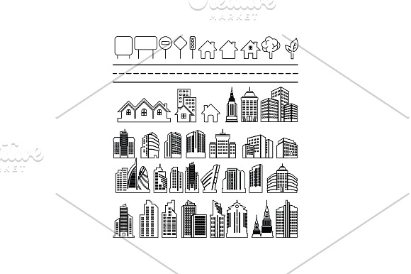 Building Architectural Line Art Icon in Icons - product preview 3