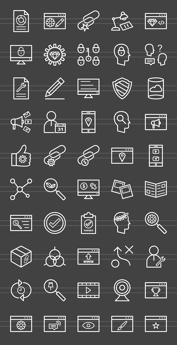 50 IT Services Line Inverted Icons in Graphics - product preview 1