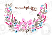 Hand Painted Floral Wreath Clip Art
