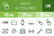 50 Men's Items Green & Black Icons