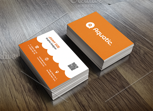 Aquatic Business Card Template in Business Card Templates - product preview 1