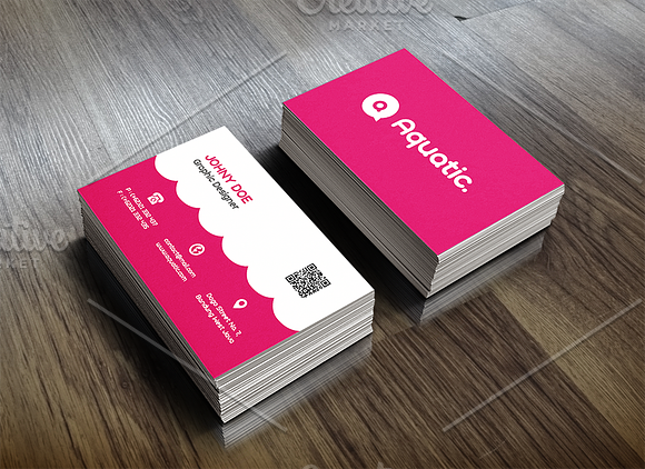 Aquatic Business Card Template in Business Card Templates - product preview 2