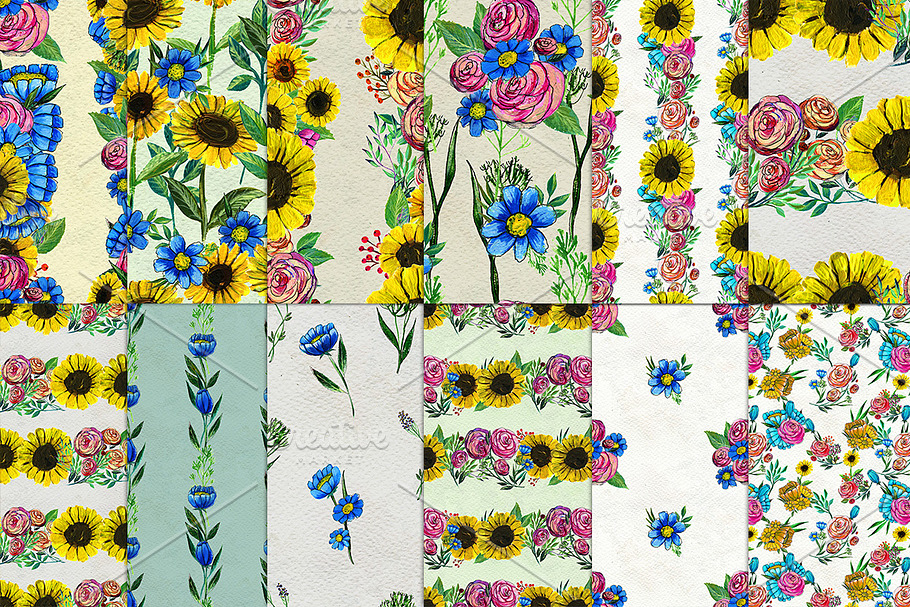12 floral patterns