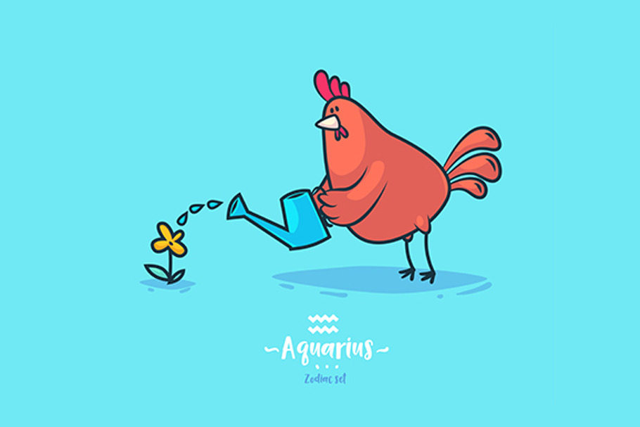 Aquarius (Zodiac set) in Illustrations - product preview 8