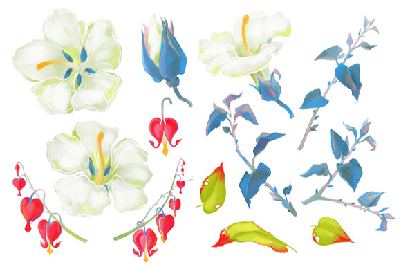 Hibiscus Flower Set. Png,Jpg in Illustrations - product preview 1