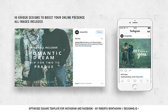 48 Social Media Templates - Romantic in Instagram Templates - product preview 1