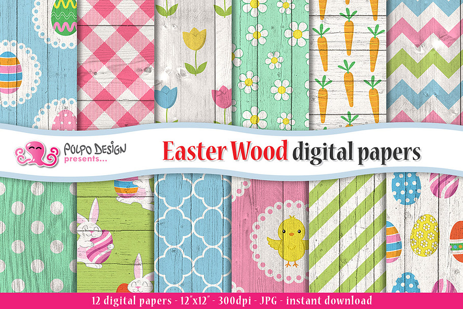 Easter Wood digital paper