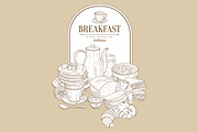 Breakfast Food Vintage Vector